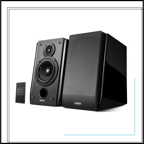 Edifier R1850DB アクティブ ブックシェルフスピーカー Bluetooth V5.1 PC/TV/PS5用，2ウェイ 70W RMS出力，アンプ内蔵 - 0.75インチ・ト