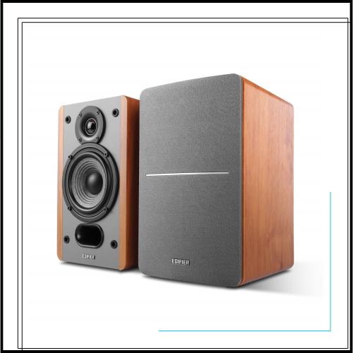 Edifier P12 2ウェイブックシェルフスピーカー パッシブスピーカー (ペア)- デスクトップpcスピーカー 木製 - 壁掛けブラケット内蔵、ホ