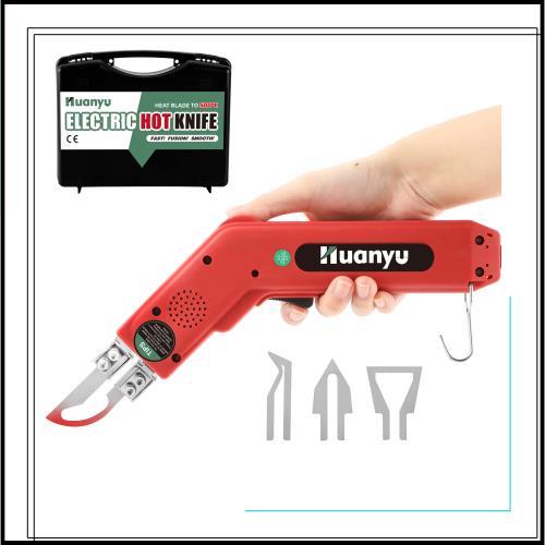 Huanyu ホットスライドカッター ホットナイフ 100W 5秒加熱 50-500℃温度調節 布/ゴム/ロープ/プラスチック/アクリル カット用 (全4種ブ