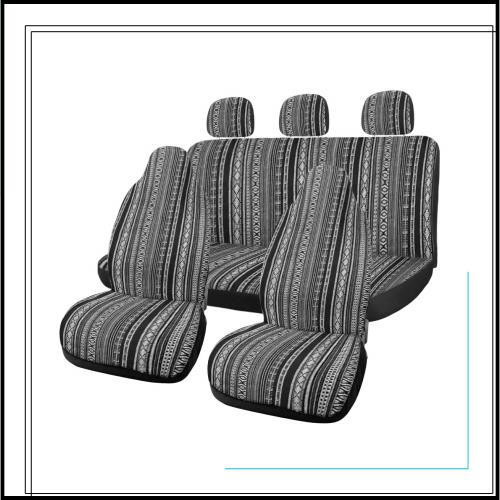 uxcell シートカバー 車用ハイエース 運転席用 汎用フロントシートカバー 民族風ブランケット柄 耐久性あり シート保護カバー グレー