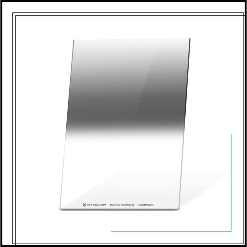 K＆F Concept GND8ハーフNDフィルター 角型リバースタイプ GND0.9 角型フィルター 光学ガラス製 100*150*2mm