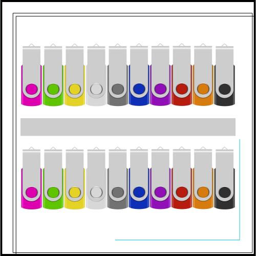 TEWENE USBメモリ 4GB 50個セット 10色 回転式 フラッシュメモリー フラッシュドライブ USBフラッシュメモリー USB2.0 コンパクト (4GB,