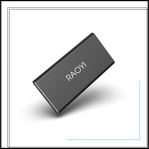 RAOYI 外付けSSD 500GB USB3.1 Gen2 ポータブルSSD 転送速度最大550MB/秒 PS4動作確認済 超薄型・超高速Type-A/Type-C 耐衝撃 防滴 黒
