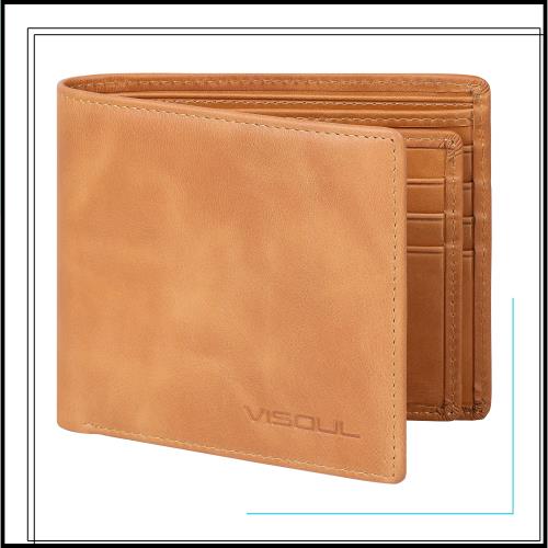 [VISOUL] 財布 本革 15枚カード入れ 2つ折り 財布 メンズ 二つ折り 小銭入れなし 免許証入れ スキミング防止 薄型 カードケース 大容量