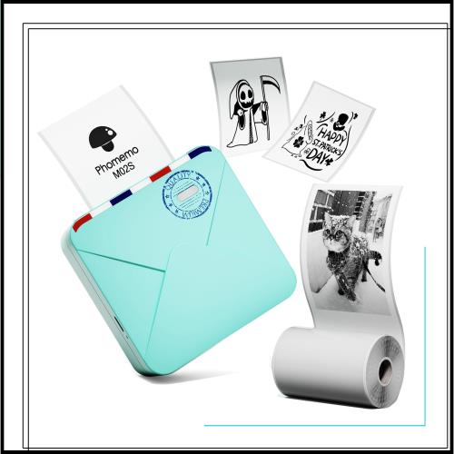 Phomemo M02S ミニプリンター スマホ対応 サーマルプリンター ラベルライター 300DPI 白黒 ポータブル型 フォト感熱ぷりんたー 手帳 モバ