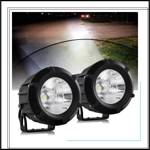 UNI-SHINE LEDフォグランプ バイク 12V/24V LED作業灯 30W 6500K コーティング/金属アルミニウム製/LEDチップ IP68防水フォグランプ バイ