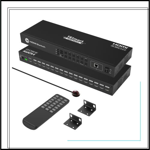 TESmart HDMI 切り替え器 16入力1出力 切替器 16ポート 4K@60Hz 16パソコン1ディスプレイ用 HDMIセレクター スイッチ 音声分離器 EDID機