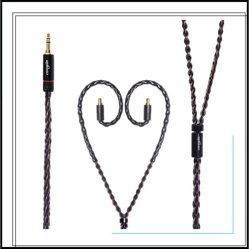 cooyin リケーブル イヤホン ケーブル OCC 8芯 単結晶銅と銀メッキ単結晶銅 Sennheiser用 ie500pro、ie400pro、ie100pro等に適合 3.5mm