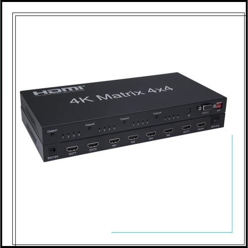 2.0 HDMIマトリックス4x4、4K 60Hz 1080p（RGB/YUV 4：4：4）スイッチスプリッター4入力4出力コンバーターRS232 EDIDスイッチ (2.0 HDMI