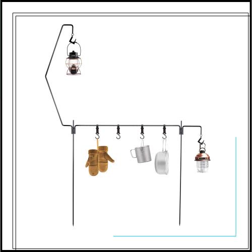 LYIYI ランタンスタンド ランタンハンガー 打ち込み式 スチール ランタンポール 多機能 軽量 コンパクト アウトドア キャンプ用 専用収納
