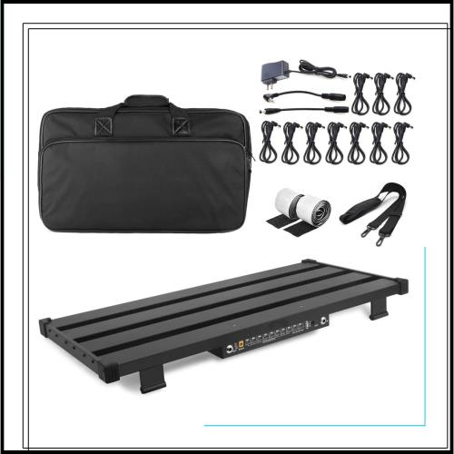 GOKKO ギターエフェクター ボードペダルボード パワーサプライ付き 取り外し可能 丈夫で耐用 アルミニウム合金超軽量 収納バッグ付き (XL