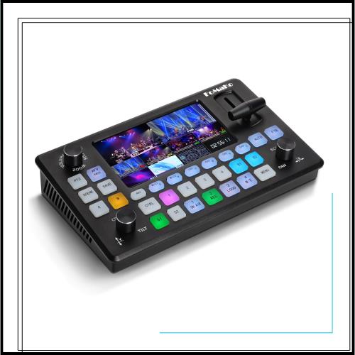FoMaKo ビデオミキサースイッチャー ライブプロダクションスイッチャー HDMI入力4個付き 1080p 60FPS USBビデオ録画 FHD 5.5インチ LCDス