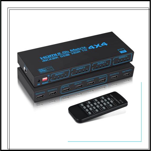 avedio links 4K@60Hz HDMIマトリックス 4入力4出力 EDID抽出器 HDMI分配器 切り替え器 リモコン付き HDR HDMI2.0b HDCP 2.2 3D YUV 4:4: