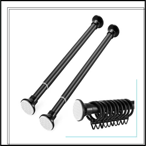 つっぱり棒 2.4m 2本 ラック カーテンレール つっぱり式 130cm-240cm 2本 伸縮 シャワーカーテンロッド 室内 強力 突っ張り棒(2個*130cm-