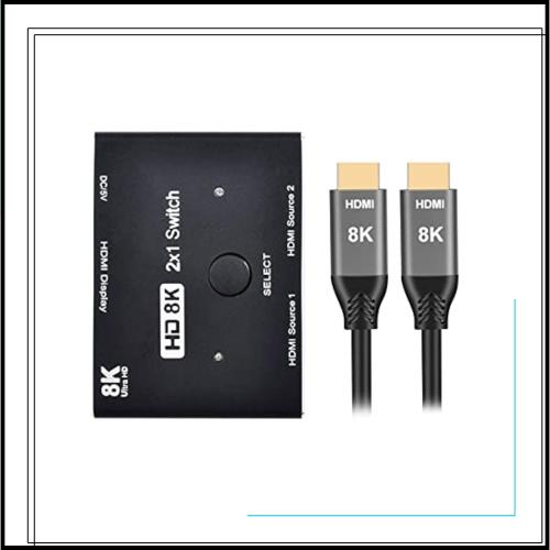 NFHK 8K@60hz HDMI対応 2.1スイッチ ＆ 3ケーブル 2イン1出力 ハブ HDCP SST 拡張 4K@60hz