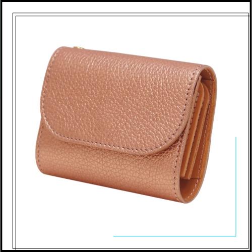 [COTOCUL] コトカル ミニ財布 本革 箔レザー お札が折れない 二つ折り 小さい財布 レディース メンズ (ピンクゴールド) ゴールド ピンク