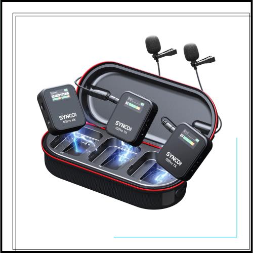 ワイヤレスマイク, SYNCO G2A2PRO 充電ケース持ち iPhone/Android/パソコン/アクションカメラ/一眼レフカメラ対応 音量調整 ノイズキャン