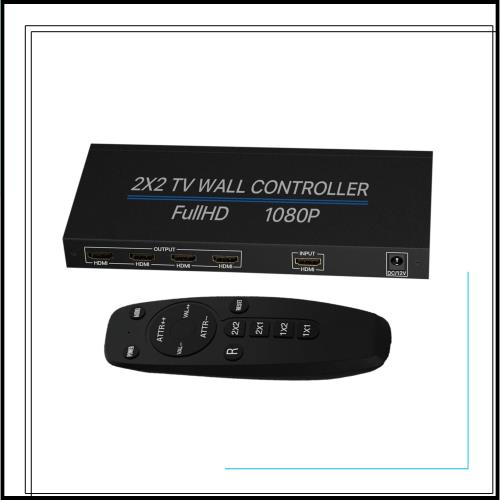 ビデオウォールコントローラー2X2、4K 60Hz 2x2TVビデオウォールコントローラースクリーンステッチングプロセッサースプライサー2x13x1 1