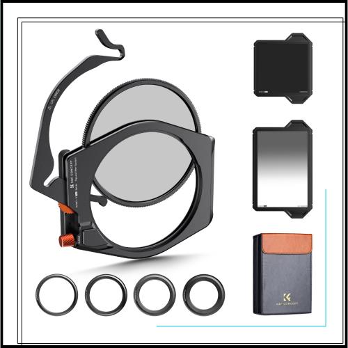 【新型】K＆F Concept 角型ハーフNDフィルターセット ソフトGND8+ND1000減光フィルター+CPLフィルター+新型フィルターホルダー【メーカー