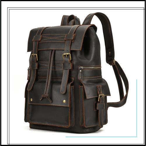 [Luufan] レザー リュック メンズ 大容量 リュックサック 本革 バックパック A4対応 15.6インチPC収納 学生リュック 通勤鞄 ビジネスリュ