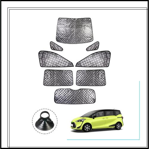 Cartist シエンタ 170系 サンシェード フルセット マルチサンシェード 遮光シェード カーテン 5層構造 車中泊 ブラックメッシュサンシェ