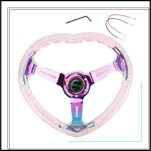 MUTEKI ハンドル ステアリング 軽量アルミニウム レザー 車用 スエード