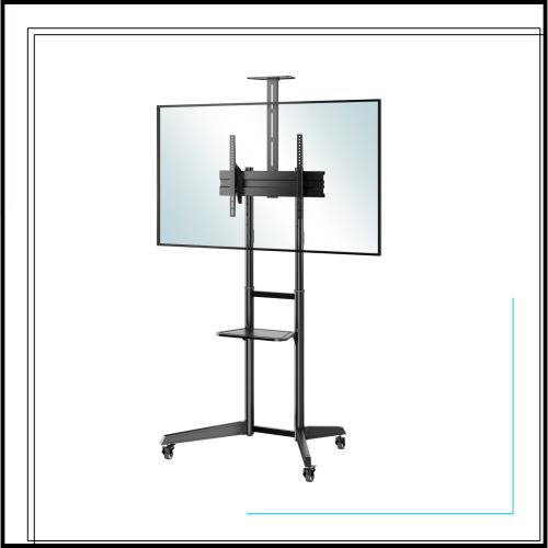 DMM.make DISPLAY/TVスタンド テレビスタンド 43-65インチ VESA対応 キャスター付き 移動式 棚板付き 高さ/角度調整 DKS-LCS4