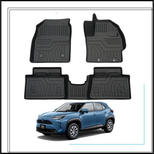 トヨタ ヤリスクロス フロアマット 3Dフロアマット TOYOTA YARIS CROSS 立体 オートマ用 前席＆ 2列目 TPE素材 カスタムパーツ 防水 滑り
