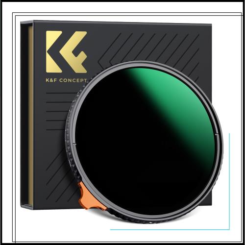 K＆F Concept 49mm 可変NDフィルター ND3-ND1000 日本製AGC光学ガラス HD超解像力 低い反射率 360°無段階調節可能 28層ナノコーティング
