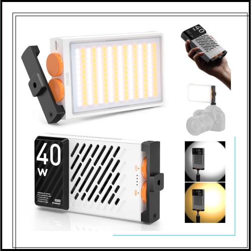 [公式旗艦店] ZHIYUN FIVERAY M40 40W ビデオライト LED 撮影ライト 小型 充電式 照明ライト 卓上 手持ちライト 14000LUX 2700K-6200K CR