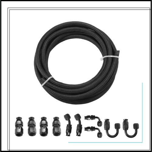 uxcell AN6 燃料ラインホース 16FT ナイロンブレイド燃料ラインキット 燃料 ガソリンホース フューエルホース 耐圧 耐熱 耐油 耐腐食性