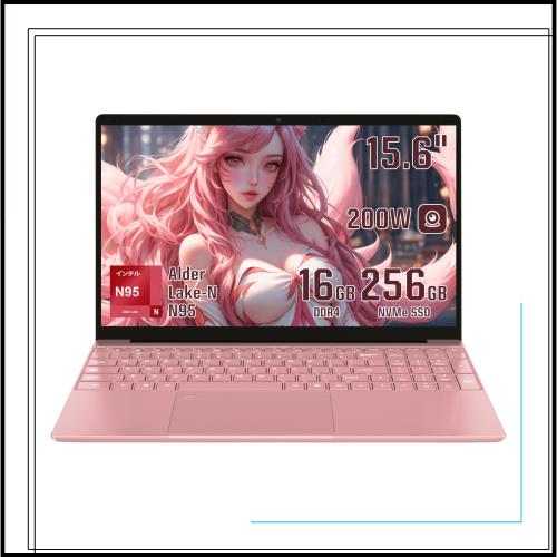 ノートパソコン 【Windows 11＆Office 2019搭載】15.6インチ狭額縁大画面 FHD IPS 広視野角ノートPC第12世代 Celeron N95/200万画素カメラ