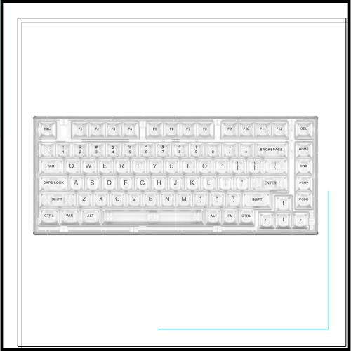 YUNZII X75 PRO 82キーワイヤレス ホットスワップ対応 英語配列 メカニカルゲーミングキーボード 透明キーキャップ BT5.0/2.4G/USB-C ガ