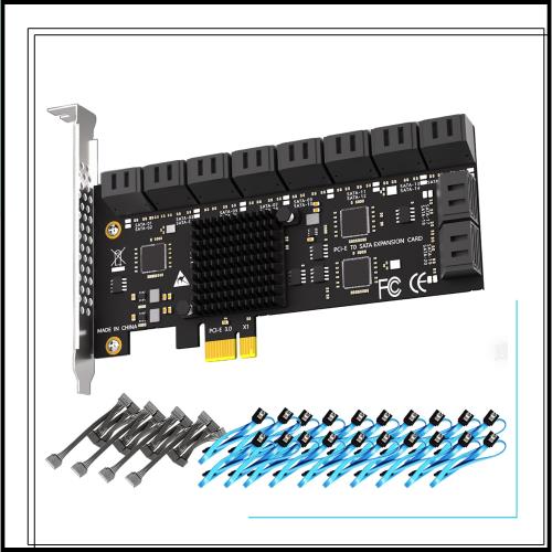 GLOTRENDS SA3120-C 20ポート 増設ボード PCIe X1 SATA拡張カード、SATAおよび電源ケーブル付き、Windows、Linux、Mac OS、NAS対応 11,985円