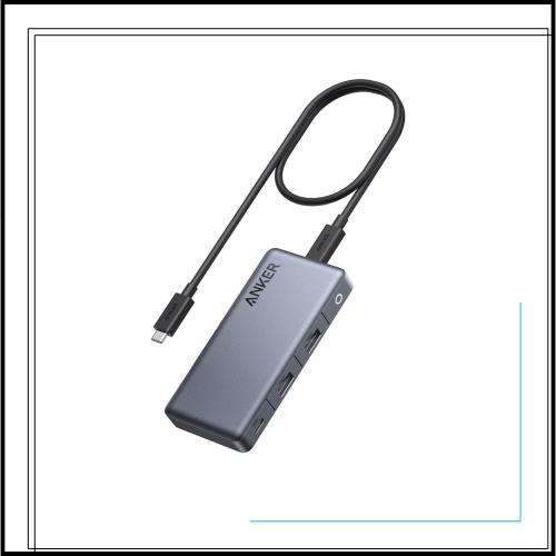 Anker 343 USB-C ハブ (7-in-1, Dual 4K HDMI) 100W USB PD対応 4K HDMI 2画面出力 約50cm 着脱式ケーブル 5Gbps 高速データ転送 USB-C U