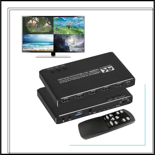 USB 3.0 HDMI ビデオ キャプチャカード 画面分割 4 x 1 HDMI ビデオ キャプチャカード 60 fps HDMI キャプチャカード ゲーム記録PS 4、ニ