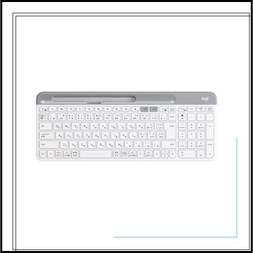 Logicool(ロジクール) 静音 Bluetooth ワイヤレスキーボード K580OW オフホワイト 超薄型 小型 Unifying テンキー 無線 Windows Mac iPad