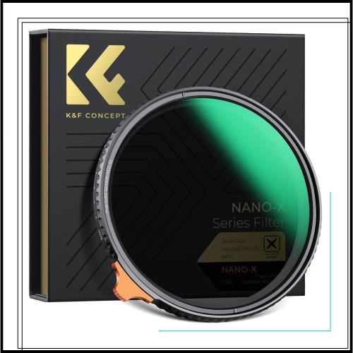 K＆F Concept 62mm 可変NDフィルター ND2-ND32 TRUE COLOR 黄色被り解消可能 両面28層コーティング 光学ガラス 撥水撥油キズ防止 フィルタ