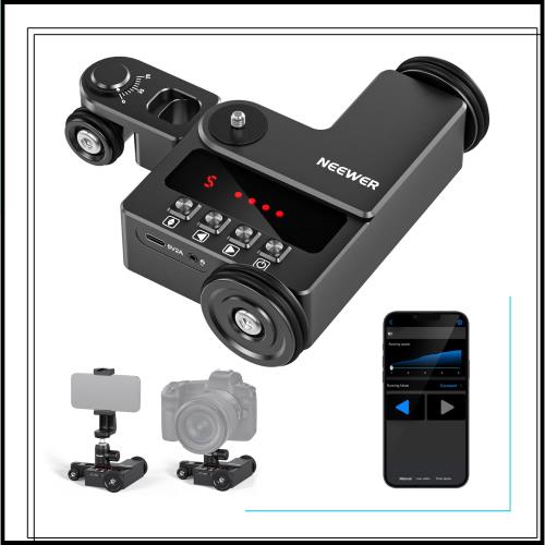 NEEWER 電動カメラドリー iOS/Androidスマートフォン用アプリコントロール付き ボールヘッド 卓上スライダー 5段階スピード/動画モード/