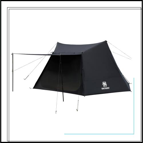 OneTigris NEBULA テント 1-2人用 キャンプ パップテント ソロ ポール付き 専用グランドシート付き 軍幕 家族用 SOLO STEAD 黒 日よ