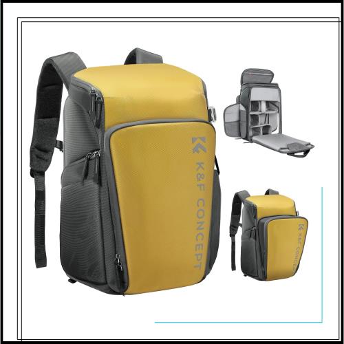 [K＆F Concept] カメラバッグ カメラバックパック カメラリュック 25L 大容量 おしゃれ 2気室 多機能 男女兼用 一眼レフバック 容量拡張可