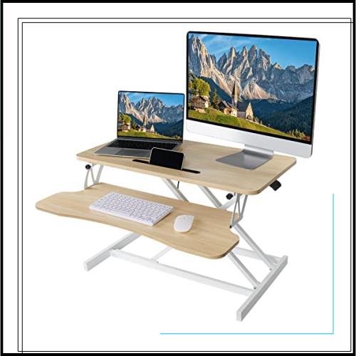 スタンディングデスク 卓上 SHUWEI 天板幅80CM ガス圧昇降式デスク 高さ11