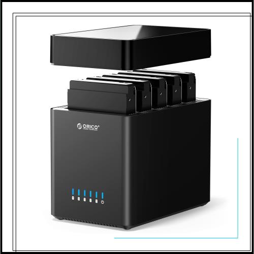 ORICO 3.5インチ HDDケース Type-C接続 ハードディスクケース 磁気吸着デザイン 18TB*5台対応 SATA3.0 5ベイ ドライブケース アダプター