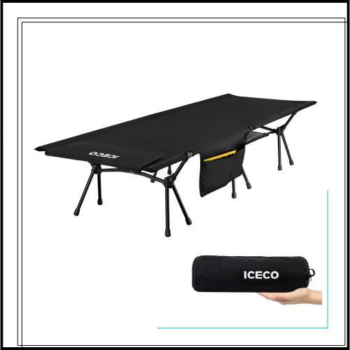 Upgrade ICECO キャンプコット 2WAY 1000D 耐荷重180KG 軽量2.8KG ハイ/ロー切替可能 静音設計 キャンプ アウトドア ベッド 折りたたみ式