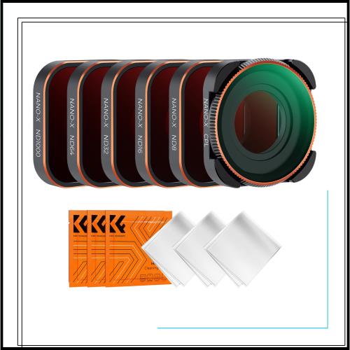 K＆F Concept GoPro Hero 12/Hero 11/Hero 10/Hero 9 Black用NDフィルターセット CPL+ND8+ND16+ND32+ND64+ND1000 3枚クリーニングクロス付