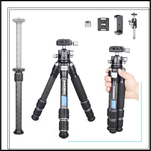 INNOREL 三脚 ミニ カメラ用 卓上三脚 カーボンファイバー 10KG 耐荷重 28MMボール雲台付き 3節 伸縮可能 スマホ三脚 小型 コンパクト 一