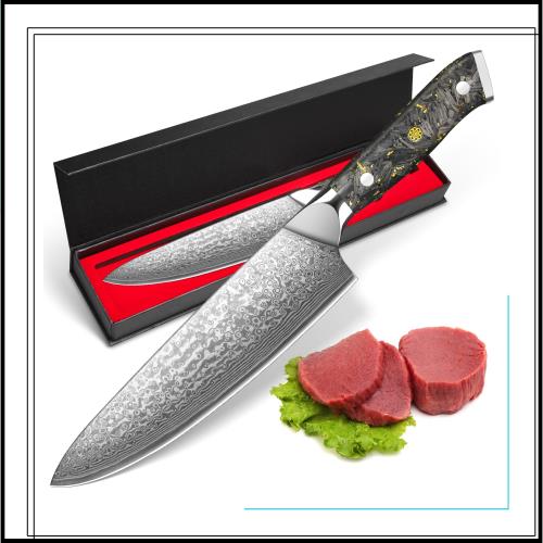 世界最高級 手作り鍛造 ダマスカス鋼 60HRC 包丁 鋭い包丁 洋包丁 キャンプ サバイバル ナイフ 軍工刀 サバイバルナイフ コレクション N6 kyushublade 牛刀包丁 プロ用ダマスカス包丁 シェフナイフ 刃渡り200mm