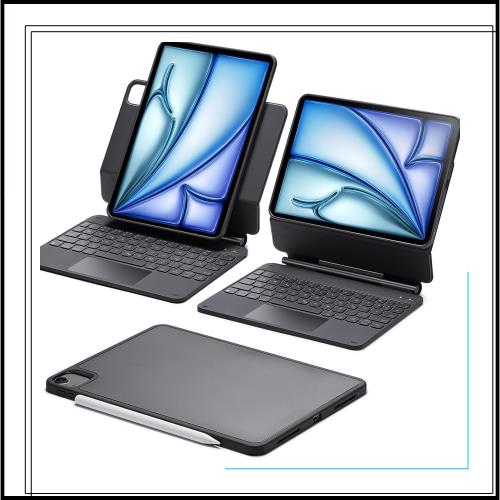 ESR iPad Air 11インチ用キーボード付きケース（M3/M2、2025/2024）Air（第5/4世代） ＆ Pro 11インチ（第4/3/2/1世代）マグネット式スタ