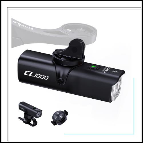 CL1000 自転車ライト リモコン付きセット 1000ルーメン 防眩レンズ搭載 4000mAh大容量 USB-C充電式 下付け/吊り下げ可能 IPX6防水 自動点