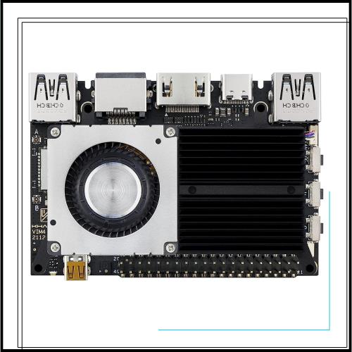 Khadas New VIM4 Amlogic A311D2 3.2TOPS NPU内蔵シングルボードコンピュータ SBC 4K UI HDMI入力 3つディスプレイ接続可能 LAN WiFi 6 B